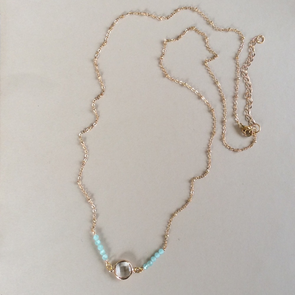 Sundance Charm aquamarine Gold Plated Necklace - Picture 4 of 12